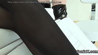 Married British lady Sonia has large breast and she is alone in this scene.