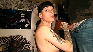 sub slut get bukkake in blowbang with sexy female dirty talk