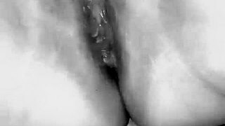 I tease my big tits with vibrator before his monster cock.