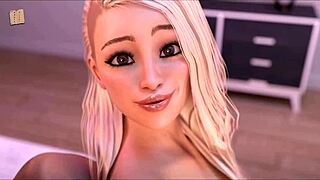 I watch as the sexy petite blonde pops in naked, her big tits bouncing