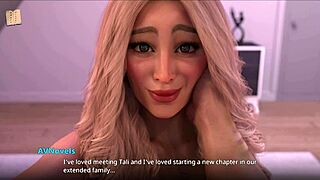 I watch as the sexy petite blonde pops in naked, her big tits bouncing