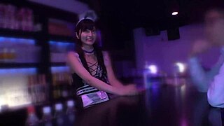 Slender asian babe sucks cock eagerly in concafe, squirts and gets facial