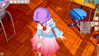 Satori's Tits Rubbed Intensely in 3D Anime