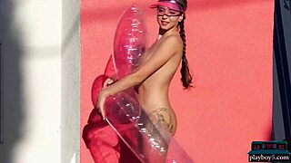 Lauryn Wolfe strips her big ass outdoors for Playboy.