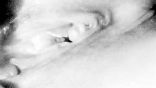 Beautiful amateur with big natural tits uses dildo on her ass close up