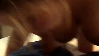 busty blonde gives deepthroat blowjob with handjob