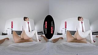 Petite girl in latex has sex in doggystyle, missionary, cowgirl in realitylovers vr!