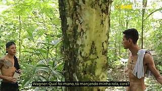 Well-Endowed Guy Fucking the Naughty One Bareback in the Woods POV