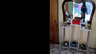 The cleaning lady feels sexy in ripped clothes for amateurs.