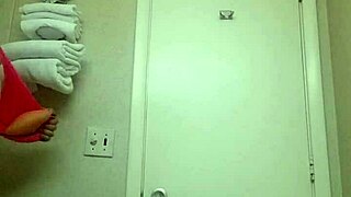 Shemale in panties performs striptease ripping clothes while teasing transsexual crossdressing