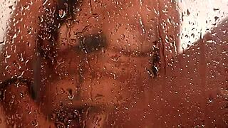 Relaxing in the warm shower water