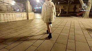 Damn, Ariela Rider struts with anal plug in public streets!