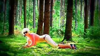 Shemale Teen in the Forest with Toys and Oral Action!