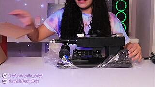unboxing my new sex machine with agatha dolly