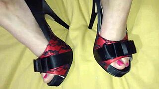 My feet are practicing another footjob on pussy.