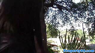 ebony realtor bent over for doggystyle at open house