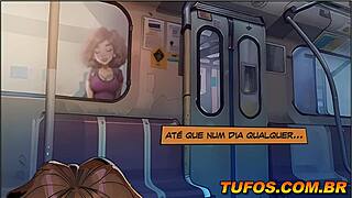 Novinha Fogosa e Sem Calcinha no Metrô Escuro Luz no Fim do Trem Gozando a Vida Adoidado
