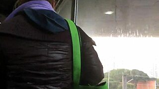 touching the brown nylon jacket of the chubby girl pt 1