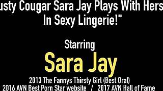 Busty Cougar Sara Jay Plays With Herself In Sexy Lingerie