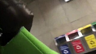 touching the brown nylon jacket of the chubby girl pt 1