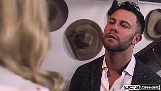 Stepmother seduces stepson and his father for a hot threesome