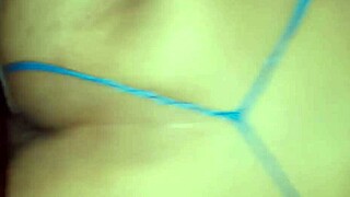 Madura sexy latina loves me fucking her with my thong on and sucking her clit