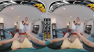 Virtual reality sex with stepmom carmela clutch doing chores.