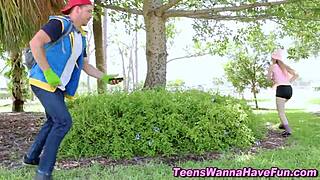 Costumed Teens Get Spunked!