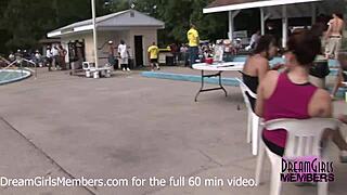 The contestants of the Miss Nude USA competition dance and reveal their private parts.
