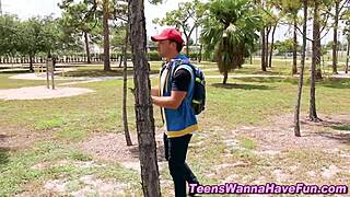 Costumed Teens Get Spunked!