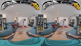 Virtual reality sex with stepmom carmela clutch doing chores.