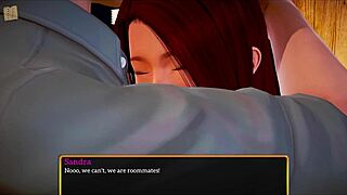 Intense cartoon redhead family homemade action