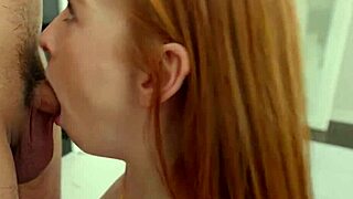 Fiery Redhead Madi Collins Rewards Handyman with Deepthroat Blowjob. Watch Her Take That Big Cock!