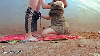 Cheating Pinay Wife in Viral Outdoor Sex Scandal with Big Tits