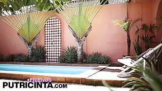 Beautiful Putri Cinta Showing Her Tiny 18+ Wet Pussy On Pool