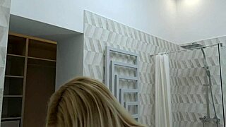 Tattooed sexy girlfriend switches panties in bathroom, looking hot! 🔥