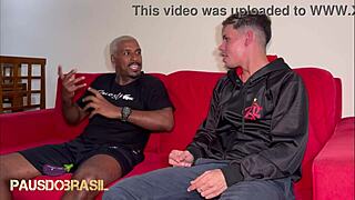 Stepfather in interracial gay couple scene