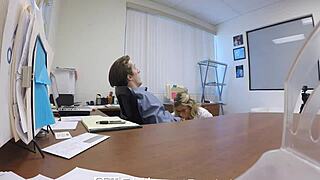 Step Son Anal Fucks Step Mom In Office!