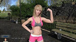 sexy blonde katia john's big boobs draw stares during training