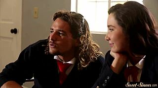 Pretty Stepsister Gets Drilled in Cowgirl and Multiple Poses by Her Lover