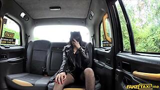 POV hidden camera captures bent over pussy cat chick's backseat action