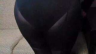 Cute crossdresser dances sexily with big ass