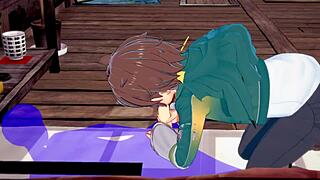 Konosuba Yaoi - Kazuma Sucks Cock with Cum Finish