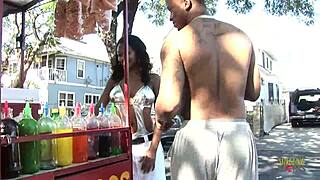 i watched an ebony woman relax on the couch after a session