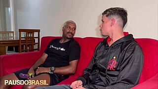 Stepfather in interracial gay couple scene