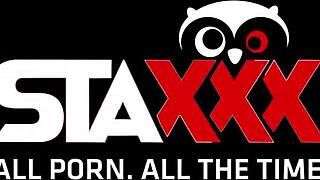 Cute blonde Nikki Sun takes two cocks in her mouth and pussy.