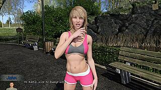 sexy blonde katia john's big boobs draw stares during training