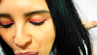 Spying On Horny Stepsister, She Sucks Big Cock Deepthroat And Swallows Cum.