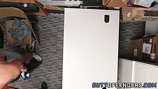 gay shoplifter got caught and facialized in the store