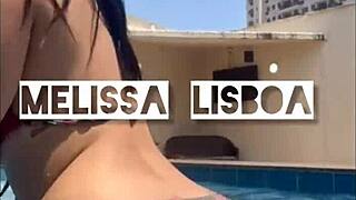 Melissa lisboa gets anal creampie and cum on ass.